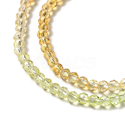 Transparent Gradient Color Glass Beads Strands LS-GLAA-H021-01B-15-1