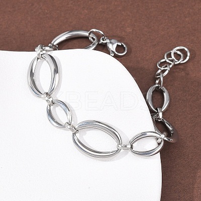 304 Stainless Steel Link Chain Bracelets for Women BJEW-K293-05P-1