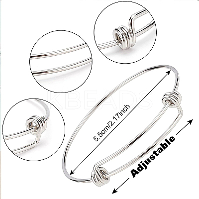 DIY Moon & Star Charm Bangle Making Kit DIY-BC0004-64-1
