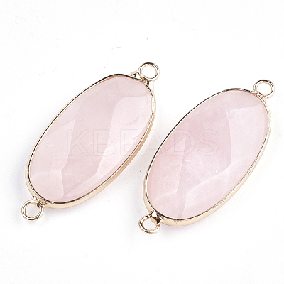 Natural Rose Quartz Links connectors X-G-S344-03G-1