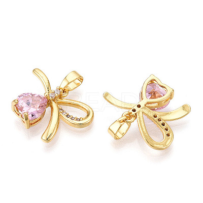 Brass Micro Pave Cubic Zirconia Charms KK-N254-225G-1