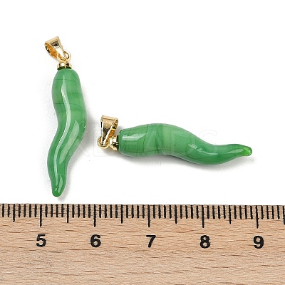 Handmade Lampwork with Brass Pendants KK-Q095-02B-02-1