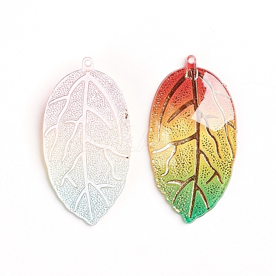 Rainbow Color Resin Pendants RESI-WH0008-31F-1