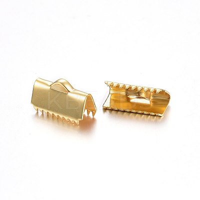 304 Stainless Steel Ribbon Crimp Ends STAS-P210-34G-1