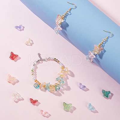 180Pcs 15 Style Transparent Spray Painted Glass Beads GLAA-PH0002-43-1