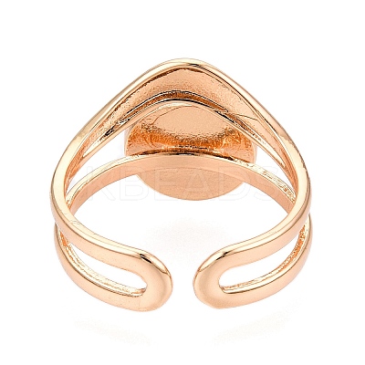 Round Natural Tiger Eye Finger Rings RJEW-N046-10D-1
