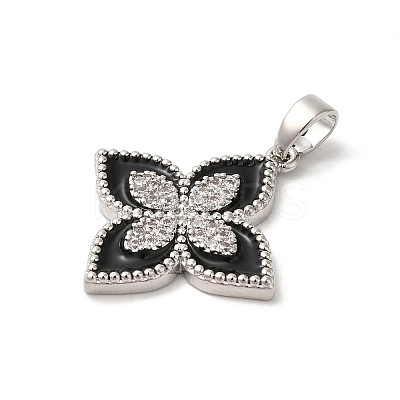 Rack Plating Brass Clear Cubic Zirconia Pendants X-KK-Z056-34P-02-1