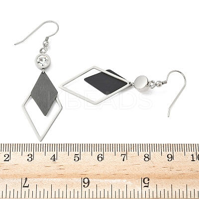 Electroplated 304 Stainless Steel Dangle Earrings EJEW-Z129-22P-1