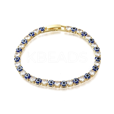 Brass Enamel Link & Charm Bracelets BJEW-Z094-02G-03B-1
