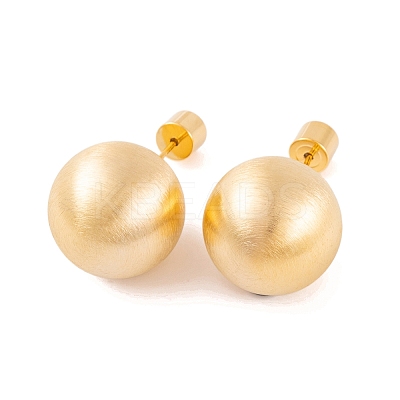 Round Ball Drawbench Brass Ear False Plugs for Women EJEW-G391-24A-G-1