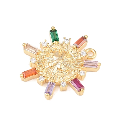 Brass Micro Pave Cubic Zirconia Pendants KK-Z133-05G-01-1