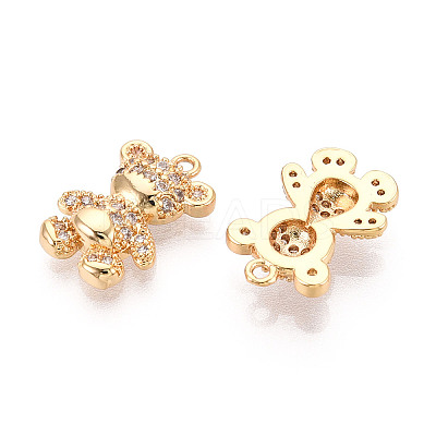 Brass Micro Pave Clear Cubic Zirconia Pendants KK-T078-02G-02-1