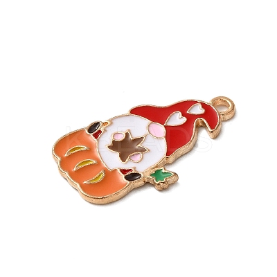 Thanksgiving Day Golden Tone Alloy Enamel Pendants X-ENAM-M002-02O-G-1