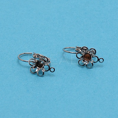 304 Stainless Steel Leverback Earring Cabochon Setting Findings LS-STAS-WH0027-15C-1