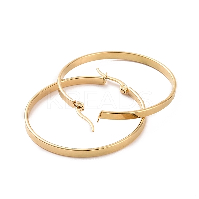 201 Stainless Steel Big Hoop Earrings with 304 Stainless Steel Pins for Women EJEW-E146-07G-B-1