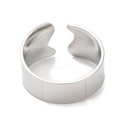 Non-Tarnish 304 Stainless Steel Plain Open Cuff Ring for Women RJEW-M149-22P-1