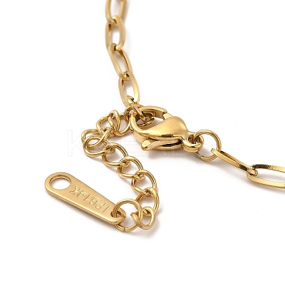 Ion Plating(IP) 304 Stainless Steel Paperclip Chain Bracelet for Women LS-BJEW-G667-05G-1