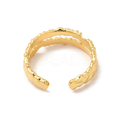 Brass Open Cuff Ring for Women RJEW-A015-03G-1