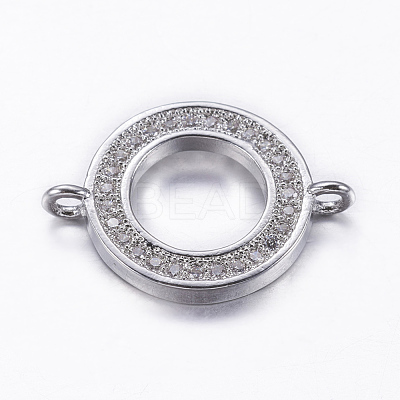 Brass Micro Pave Cubic Zirconia Links ZIRC-E136-51P-1