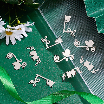 24Pcs 3 Styles 201 Stainless Steel Connector Charms STAS-DC0008-74-1
