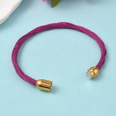 304 Stainless Steel with Polyester Metallic Cord Bracelets for Women BJEW-Z145-01G-29-1