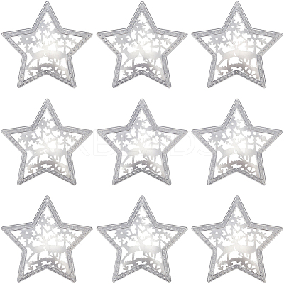 10Pcs Iron Star Ornaments AJEW-GF0012-09-1