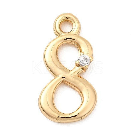 Brass Micro Pave Cubic Zirconia Charms KK-P340-24G-08-1