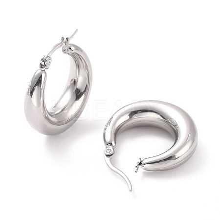 Non-Tarnish 304 Stainless Steel Chunky Hoop Earrings for Women X-EJEW-F280-06C-P-1