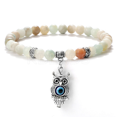 Fashion Natural Flower Amazonite Beaded Stretch Bracelets OX9130-7-1