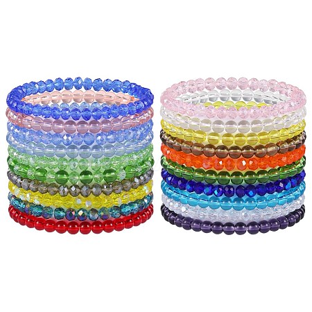 20Pcs Glass Beads Bracelets BJEW-SW001599-01-1