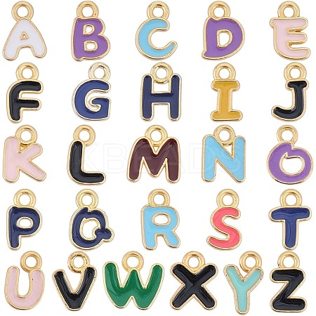 52Pcs 26 Styles Alloy Enamel Pendants ENAM-SC0005-28-1