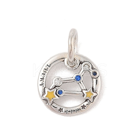 Luminous 925 Sterling Silver Rhinestone Constellation Charms STER-H114-01AS-08-1