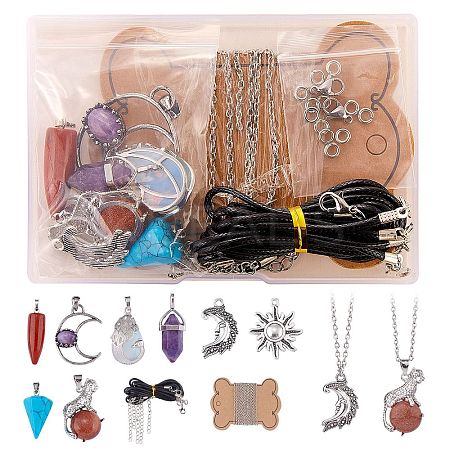 DIY Gemstone Necklace Making Kit DIY-SZ0009-42-1