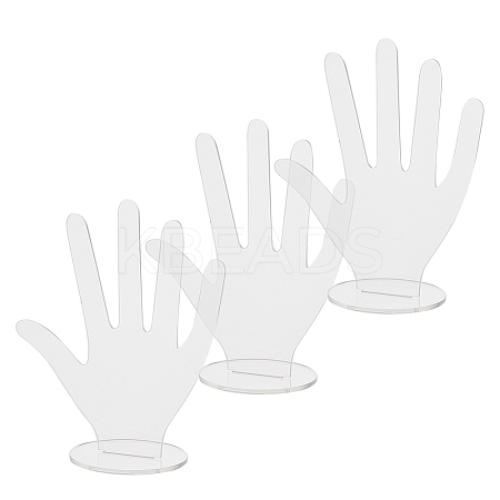 Tabletop Hand-shaped Acrylic Jewelry Display Stands ODIS-WH0043-13B-1