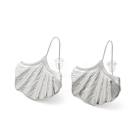 Non-Tarnish 304 Stainless Steel Ginkgo Leaf Dangle Earrings for Women EJEW-K243-03P-1