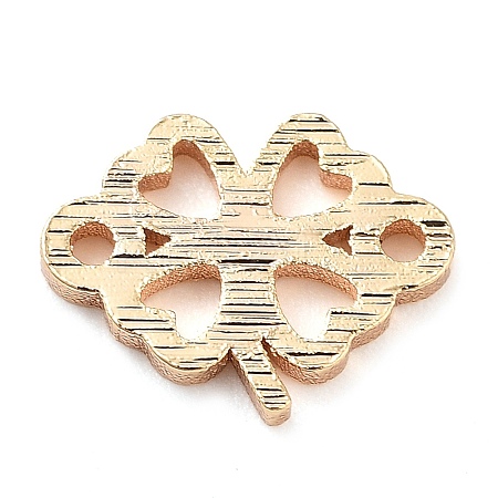 Brass Laser Cut Clover Connector Charms KK-U028-07G-1