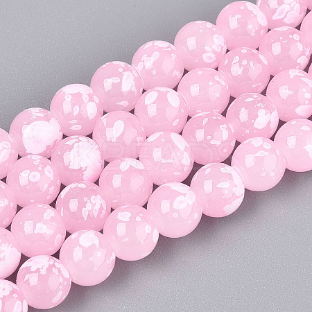 Baking Paint Glass Beads Strands DGLA-N015-8mm-02-1