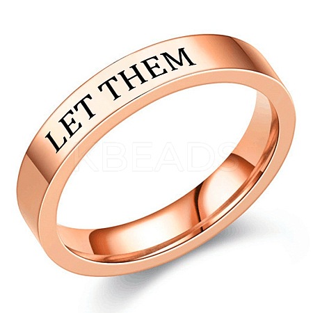 Word Let Them 201 Stainless Steel Finger Rings FS-WGDEB2A-16-1