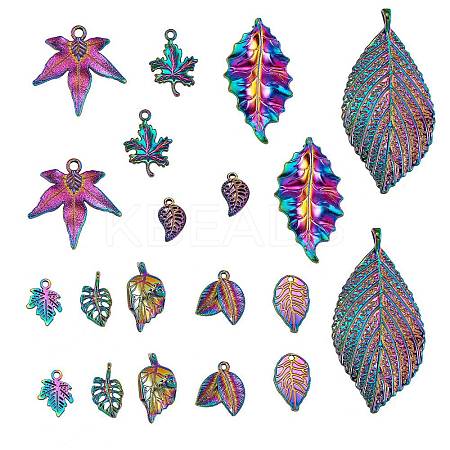 20Pcs 10 Style Rainbow Color Alloy Pendants PALLOY-SZ0001-31-1