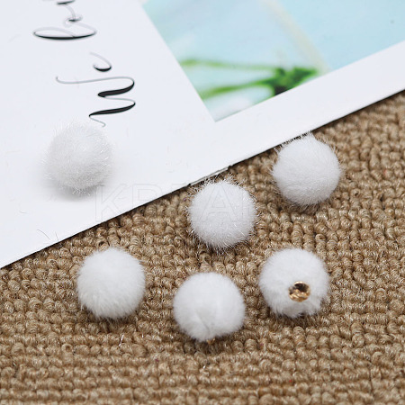 Faux Mink Fur Covered Pendants DIY-TAC0007-44C-1