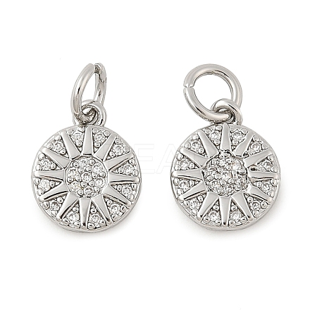 Brass Micro Pave Cubic Zirconia Pendants KK-U056-11P-1