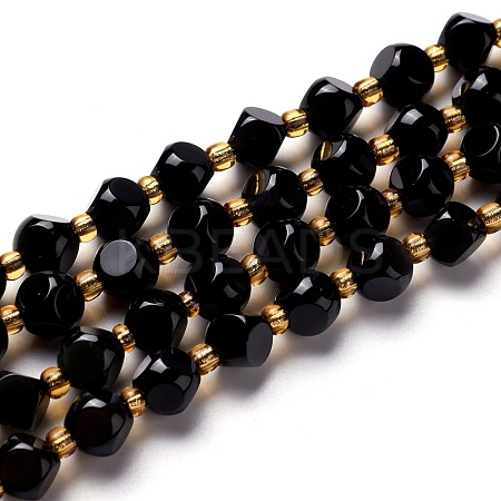 Natural Obsidian Beads Strands G-M367-08A-1