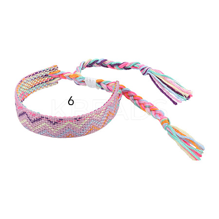 Cotton Braided Wave Pattern Cord Bracelet FIND-PW0013-002F-1
