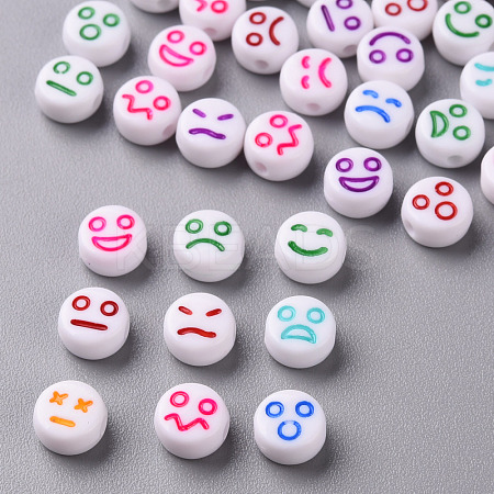 White Opaque Acrylic Beads MACR-N008-42-A-1