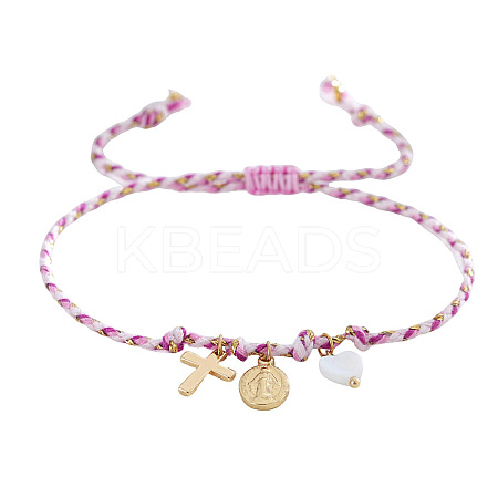 Religion Brass & Natural Shell Charm Bracelets LS-KR4902-4-1