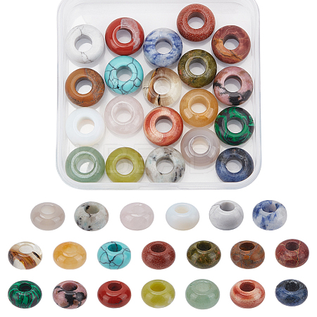 20Pcs 20 Styles Gemstone European Beads G-AR0006-24-1