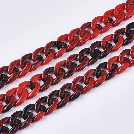 Acrylic Handmade Curb Chains SACR-N006-02H-1