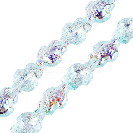 Electroplate Transparent Glass Beads Strands EGLA-N055-04A-02-1