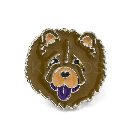 Dog Enamel Pin with Brass Butterfly Clutches LS-JEWB-A006-05H-1
