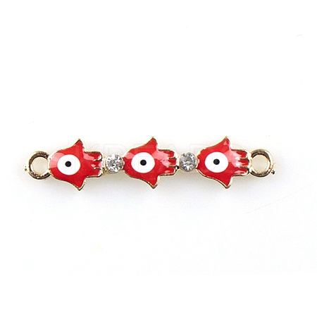 Alloy Evil Eye Enamel Connector Charms X1-FIND-TAC0016-24D-1